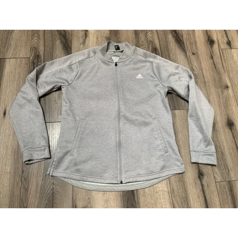 Adidas Women's M Full-Zip Gray Bomber Jacket
